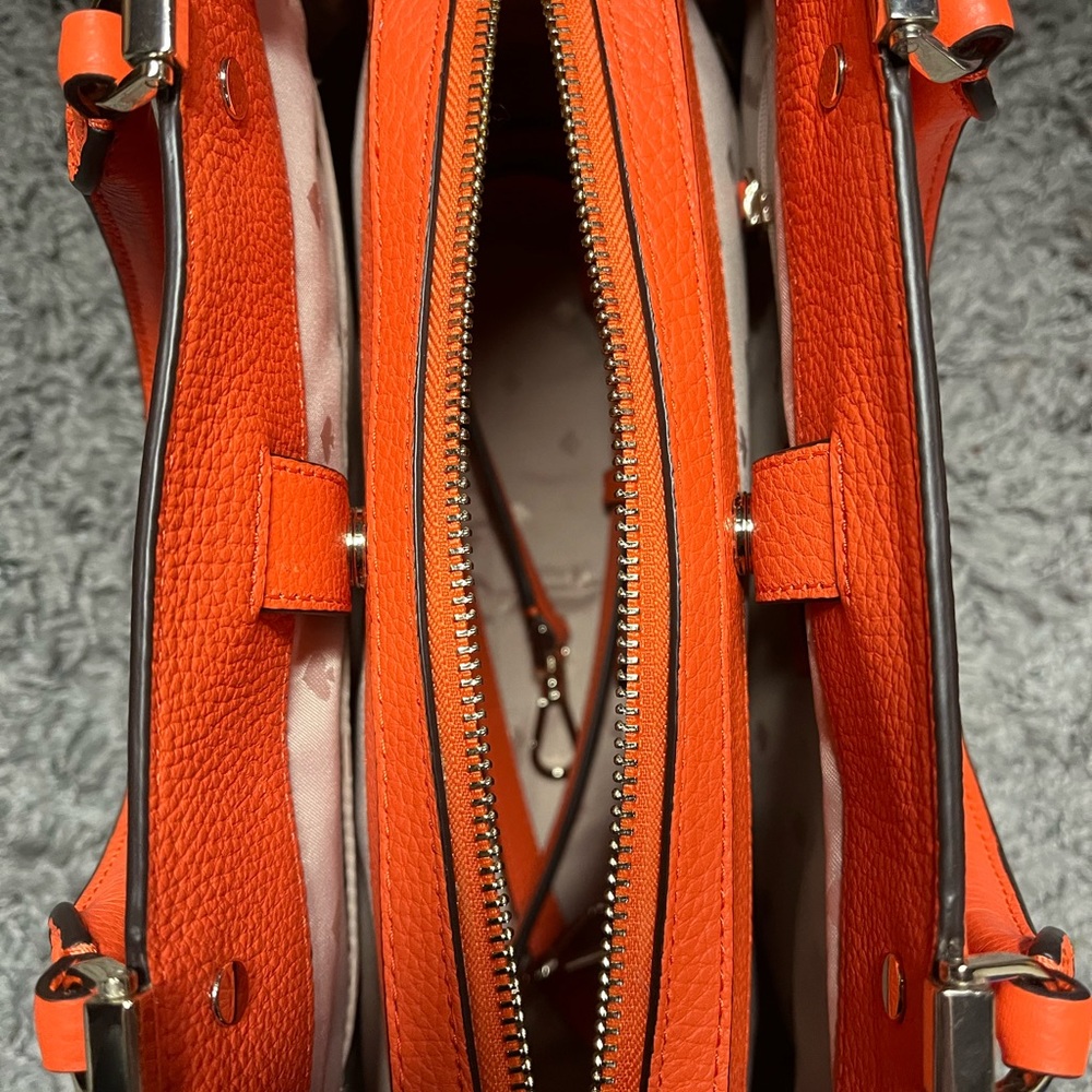 Bright Orange Kate Spade Bag W/ Cross Strap - Picture 6 of 7